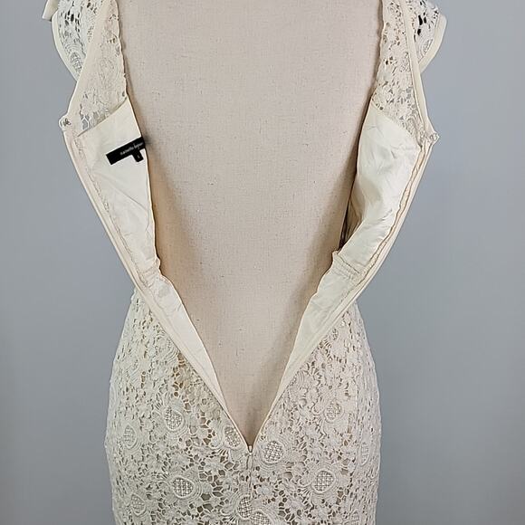 Nanette Lepore Crocheted Lace Sheath Midi Dress in Ivory Cream Size 0 - Picture 7 of 16